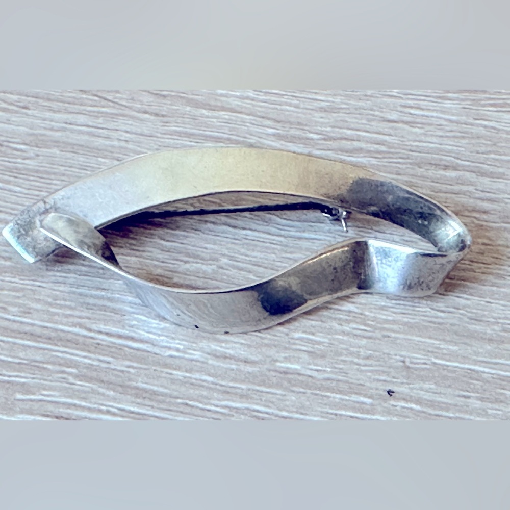 Vintage Sterling Silver 925 Abstract Brooch